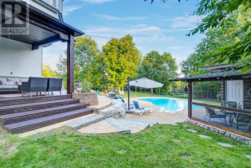 Many outdoor areas for family & guests to enjoy. - 6 Pinehurst Lane, Springwater, ON - Outdoor With In Ground Pool