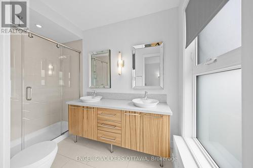Primary ensuite with double sinks and glass shower - 53 Vaughan Street, Ottawa, ON 