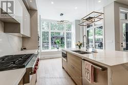 Custom built ins and open eat in area. - 