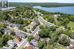 Aerial perspective showcasing a residential area with varied housing styles - 