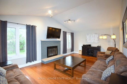 75 Josephine Drive, Hamilton, ON - Indoor Photo Showing Living Room With Fireplace
