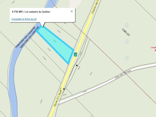 Plan (croquis) - Route 311 N., Lac-Des-Écorces, QC 
