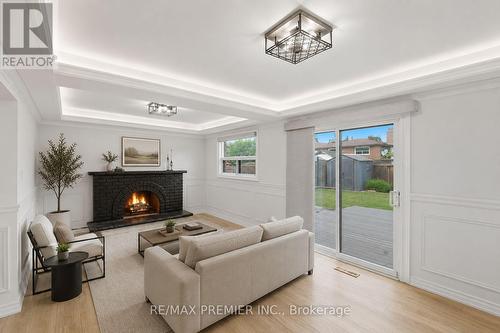 Ground & Lower - 21 Avon Crescent, Vaughan, ON - Indoor Photo Showing Living Room With Fireplace
