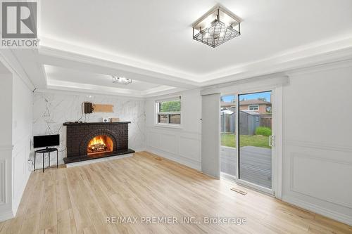 Ground & Lower - 21 Avon Crescent, Vaughan, ON - Indoor Photo Showing Living Room With Fireplace