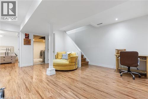 Office space with recessed lighting and light wood finished floors - 1118 Avondale Drive, Oakville, ON 