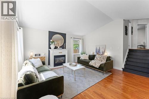 Living Room with Gas Fireplace - 43 Thorold Avenue, Thorold, ON 