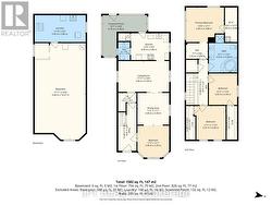 Floor plan of all 3 levels. - 