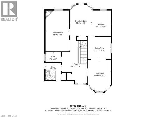 Main level floor plan. - 2560 Rugby Road, Mississauga, ON 