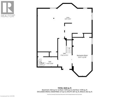 Basement floor plan. - 2560 Rugby Road, Mississauga, ON 