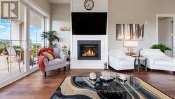 Modern shiplap finish around fireplace - 
