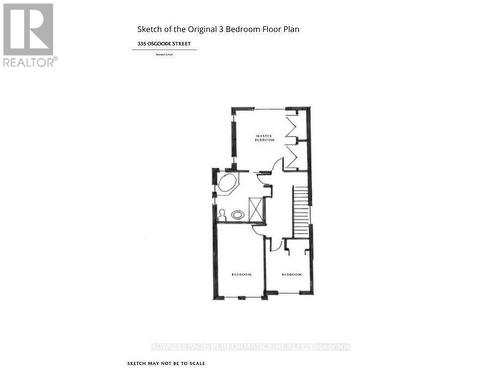 Original 3 bedroom floor plan - 335 Osgoode Street, Ottawa, ON 