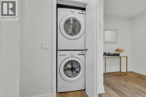 Integrated stacked washer and dryer in a dedicated closet - 127 Acorn Crescent, London, ON 
