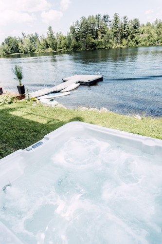 Spa - 614 Ch. Du Tour-Du-Lac, Lac-Simon, QC - Outdoor With Body Of Water With View
