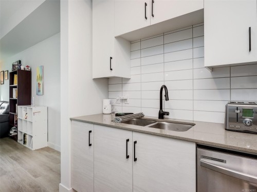 #108A-2461 Gateway Rd, Langford, BC - Indoor Photo Showing Kitchen With Double Sink