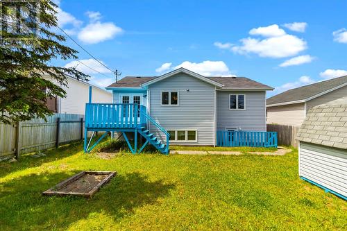 Fenced back yard with shed, patio and walkout basement door - 7 Penney Crescent, St John'S, NL 