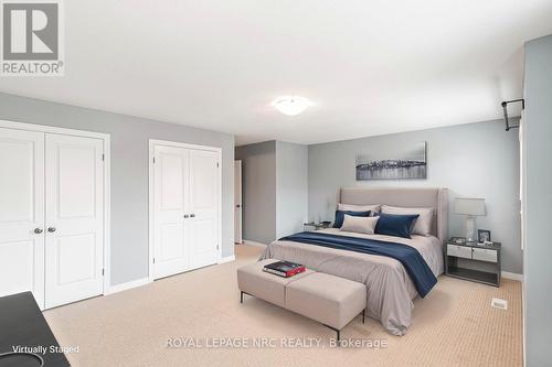 Virtually staged primary bedroom - 22 - 45 Seabreeze Crescent, Hamilton, ON 