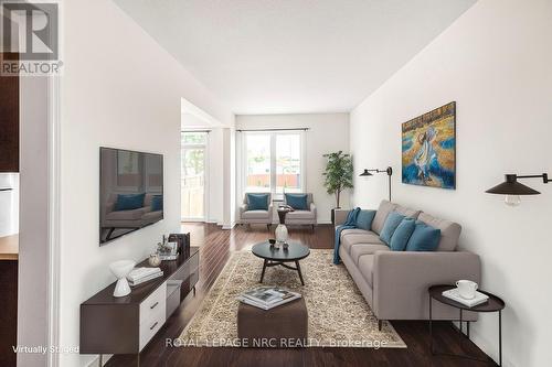 Virtually staged living room - 22 - 45 Seabreeze Crescent, Hamilton, ON 