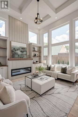 Linear Fireplace and B/I Book Cases - 310 Tuck Drive, Burlington (Shoreacres), ON 