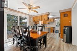 dining area with patio doors to private deck - 