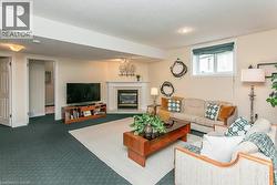 Corner fireplace with white mantel and hearth - 