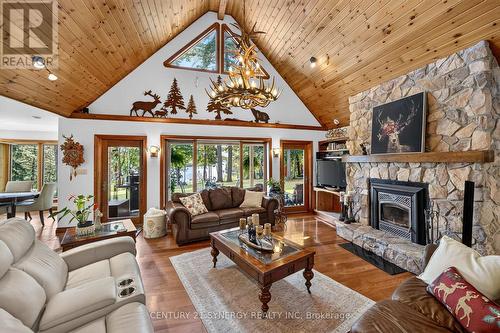 182 Lb1 Road, Rideau Lakes, ON - Indoor Photo Showing Living Room With Fireplace