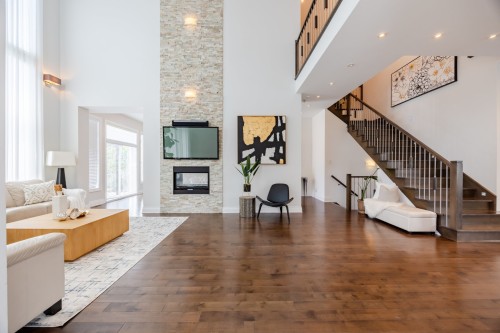 Salon - 4110 Rue De Louviers, Brossard, QC - Indoor Photo Showing Other Room With Fireplace