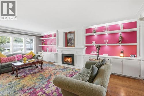 33 Centennial Parkway S, Hamilton, ON - Indoor Photo Showing Living Room With Fireplace