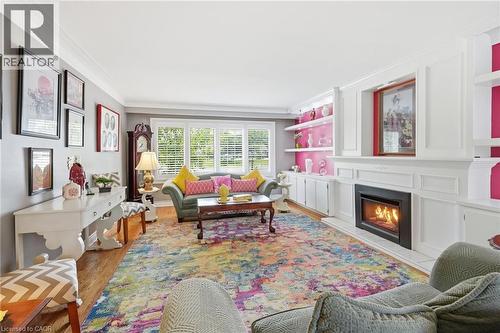 33 Centennial Parkway S, Hamilton, ON - Indoor Photo Showing Living Room With Fireplace