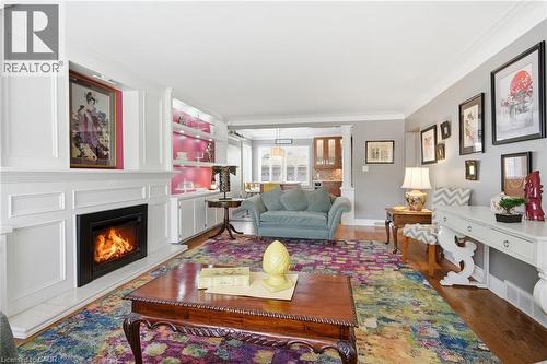 33 Centennial Parkway S, Hamilton, ON - Indoor Photo Showing Living Room With Fireplace