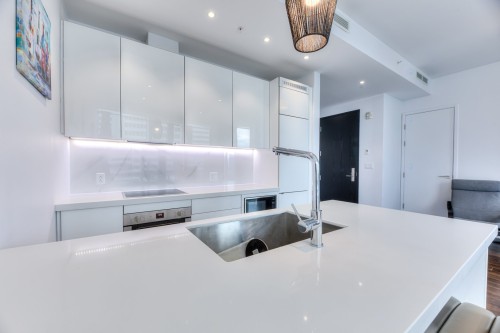 Cuisine - 3803-1188 Av. Union, Montréal (Ville-Marie), QC - Indoor Photo Showing Kitchen With Upgraded Kitchen