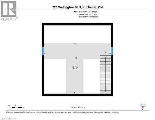 Attic Floor Plan - 223 Wellington Street N, Kitchener, ON - Other