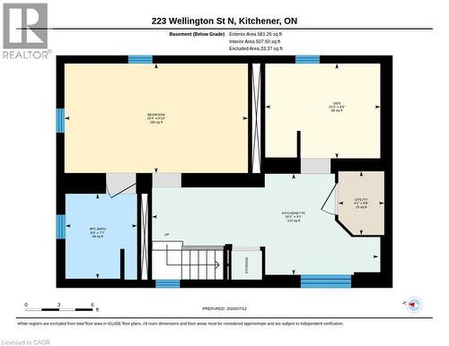 Basement Floor Plan - 223 Wellington Street N, Kitchener, ON - Other