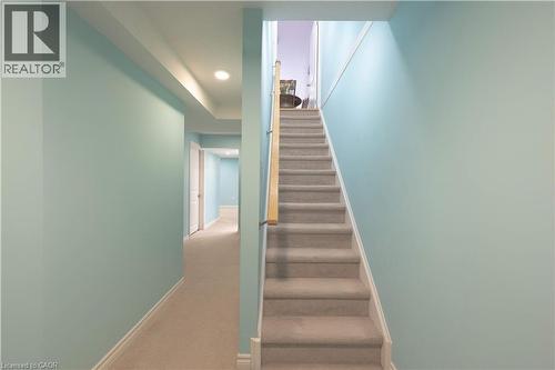 Staircase featuring carpet flooring and recessed lighting - 535 Margaret Street Unit# 74, Cambridge, ON 