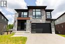 Contemporary facade featuring stone and brick accents - 71 Ian Ormston Drive, Waterloo, ON 