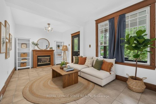 169 Emerald Street S, Hamilton, ON - Indoor Photo Showing Living Room With Fireplace