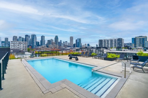 Piscine - 808-1616 Rue Des Bassins, Montréal (Le Sud-Ouest), QC - Outdoor With In Ground Pool With View