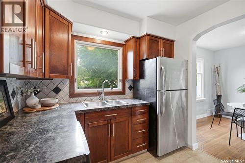 1318 B Avenue N, Saskatoon, SK - Indoor Photo Showing Kitchen With Double Sink