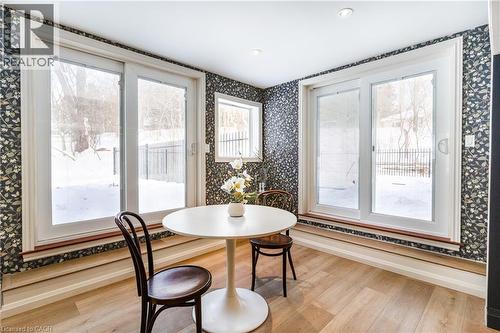 Sunroom with direct access to pool - 3 Fallsview Road, Hamilton, ON - Indoor Photo Showing Dining Room