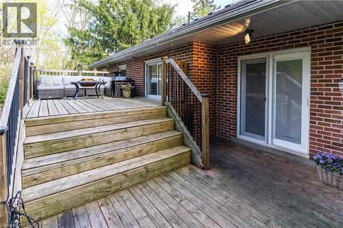 Beautiful Patio with mature trees and pool view - 3 Fallsview Road, Hamilton, ON - Outdoor With Deck Patio Veranda With Exterior
