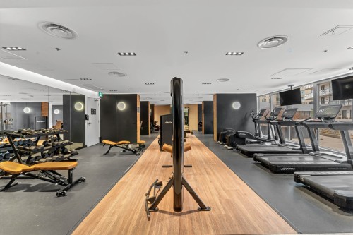 Exercise Room - 454-101 Rue Peel, Montréal (Le Sud-Ouest), QC - Indoor Photo Showing Gym Room