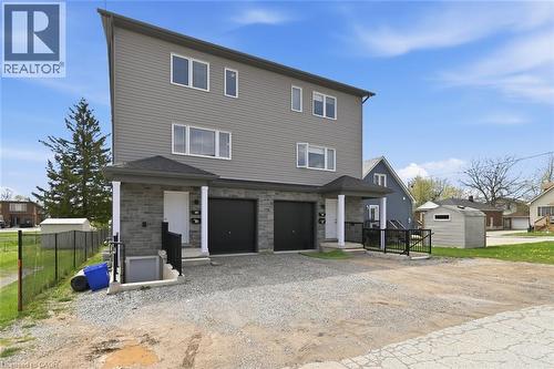 Modern multi-level structure featuring gray siding and stone facade - 3 Hagar Street, Thorold, ON - Outdoor