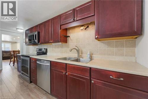 735 Dunn Avenue, Hamilton, ON - Indoor Photo Showing Kitchen With Double Sink