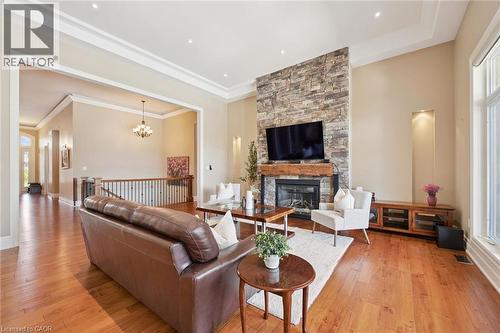 596 Regal Place, Waterloo, ON - Indoor Photo Showing Living Room With Fireplace