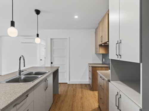 Kitchen - 2-338 Rue St-Raphael, Salaberry-De-Valleyfield, QC - Indoor Photo Showing Kitchen With Double Sink