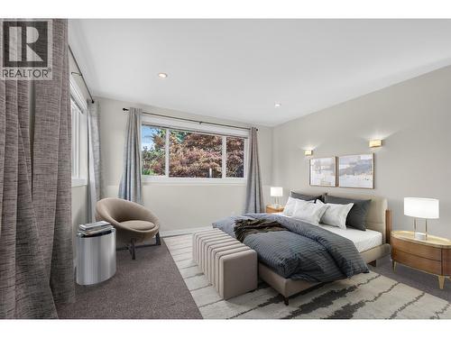 **Virtually Staged** 3rd bedroom upstairs - 2220 Thacker Drive, West Kelowna, BC - Indoor Photo Showing Bedroom