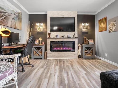 16 Rogers Avenue, Amherst, NS - Indoor Photo Showing Living Room With Fireplace