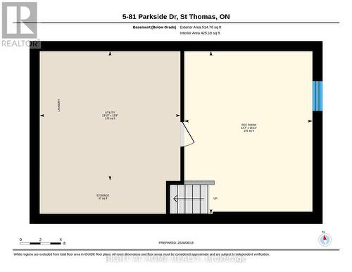 Basement Floor Plan - 5 - 81 Parkside Drive, St. Thomas, ON - Other