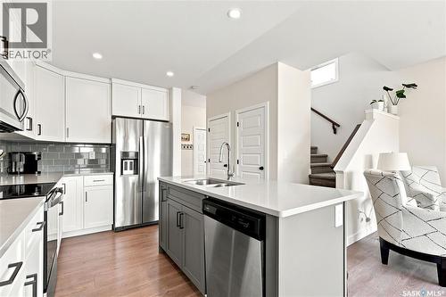 850 Brighton Gate, Saskatoon, SK - Indoor Photo Showing Kitchen With Stainless Steel Kitchen With Double Sink With Upgraded Kitchen