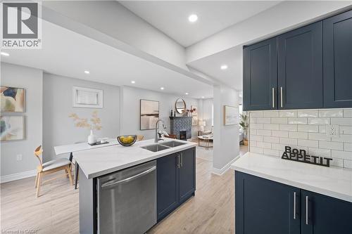 305 Weir Street N, Hamilton, ON - Indoor Photo Showing Kitchen With Double Sink