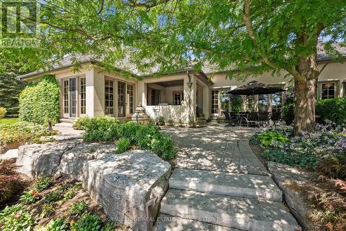 The Private Courtyard is Perfect for Entertaining - 10090 Pineview Trail, Milton, ON - Outdoor With Deck Patio Veranda With Facade